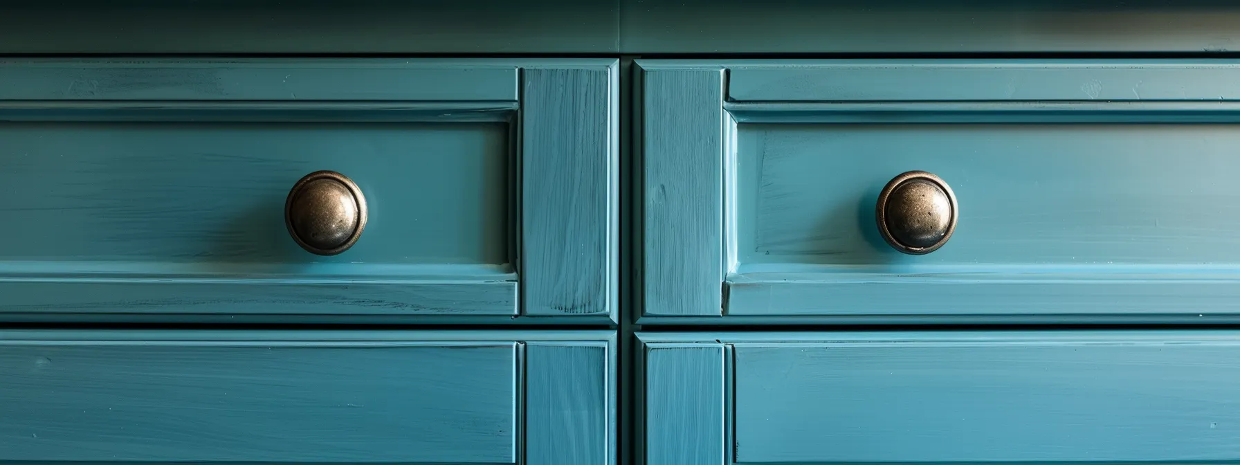 a close-up photo showcasing a beautifully refurbished kitchen cabinet with modern hardware, vibrant paint, and impeccable craftsmanship.