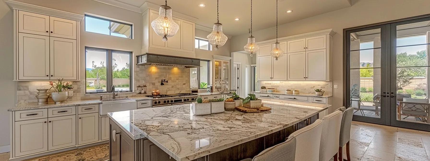 a serene kitchen bathed in natural light showcases a harmonious blend of soft gray and beige tones, highlighting the elegance of neutral colors in contemporary design.